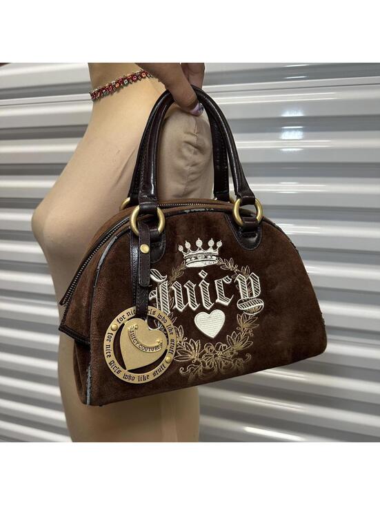 Juicy Couture Handbags - 🖤🔥 Juicy Couture Brown Velour Dome Satchel 🔥🖤